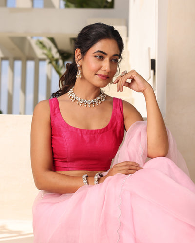 Afsana Pink Silk Blouse