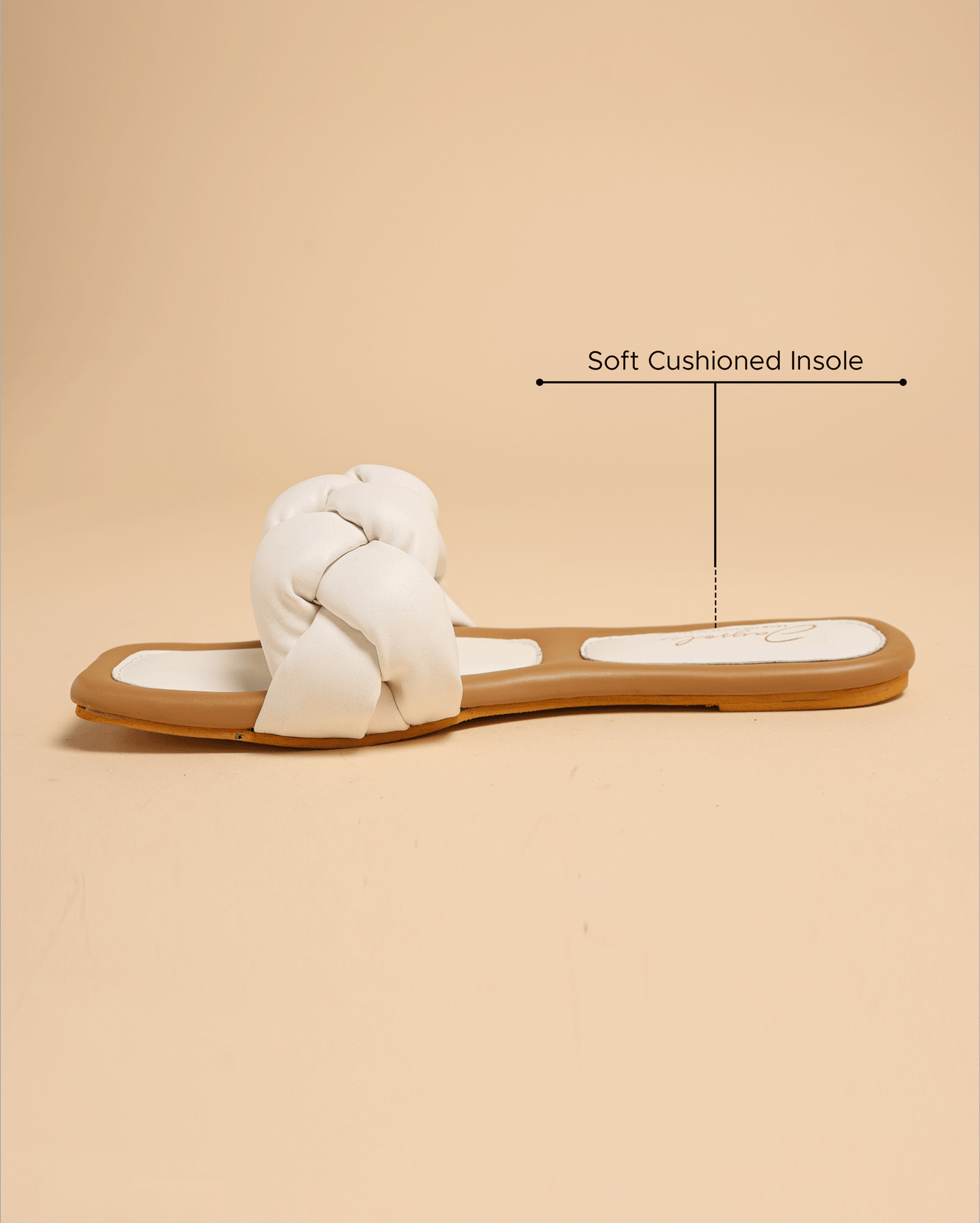 Cloud Dancer Braided Slides