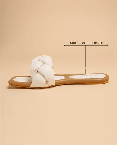Cloud Dancer Braided Slides