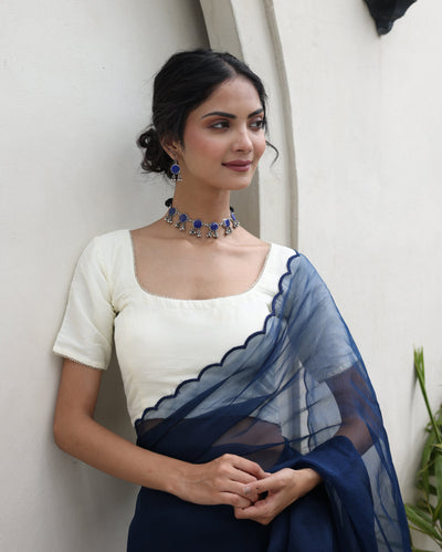 Shanaya White Chanderi Blouse