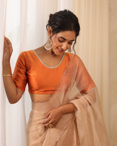 Aanya Orange Silk Blouse