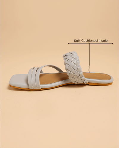 Sky Heart Open Toe Flats