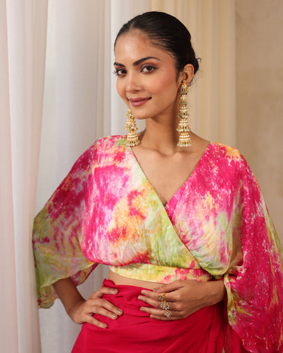 Apsara Pink Tiedye Silk Blouse