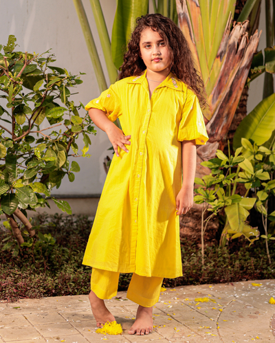 Honey Bee Yellow Cotton Coord Set