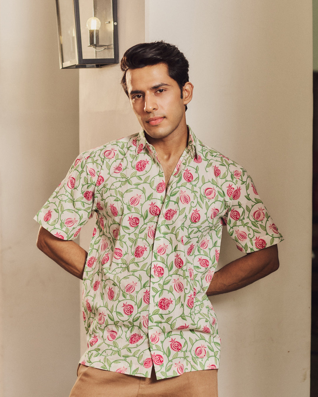 Krish White Printed Cotton Shirt