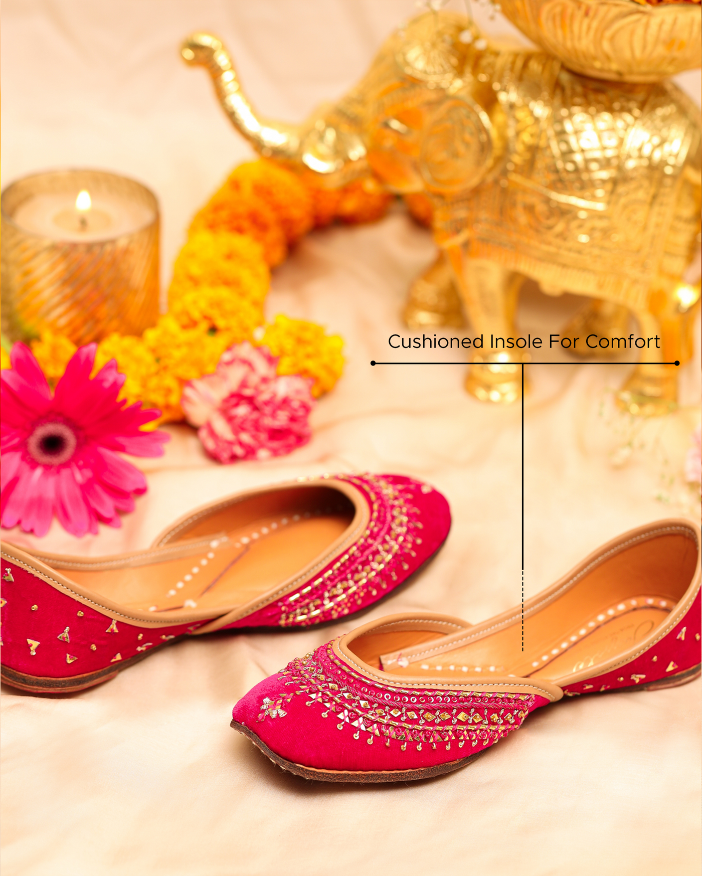 Sparkle Pink Handcrafted Jutti