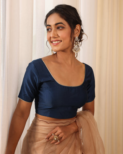 Jyotsna Blue Chanderi Blouse