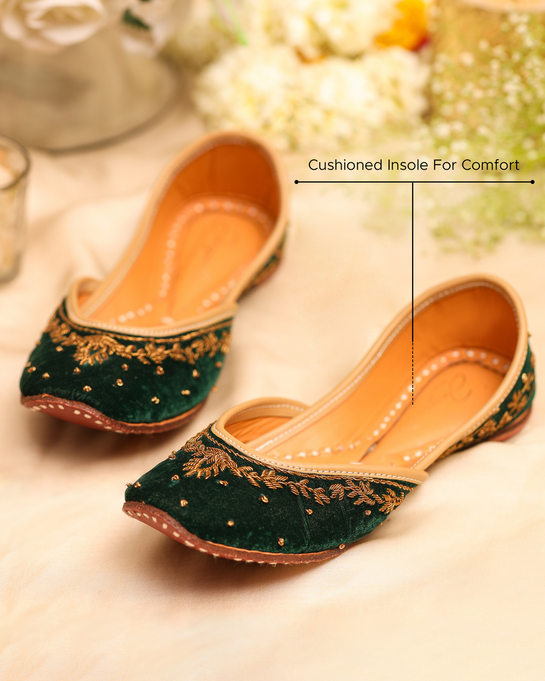 Sassy Green Handcrafted Jutti