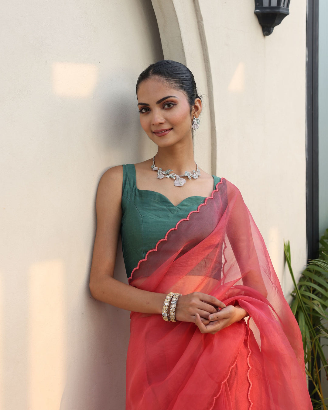 Shivani Green Silk Blouse