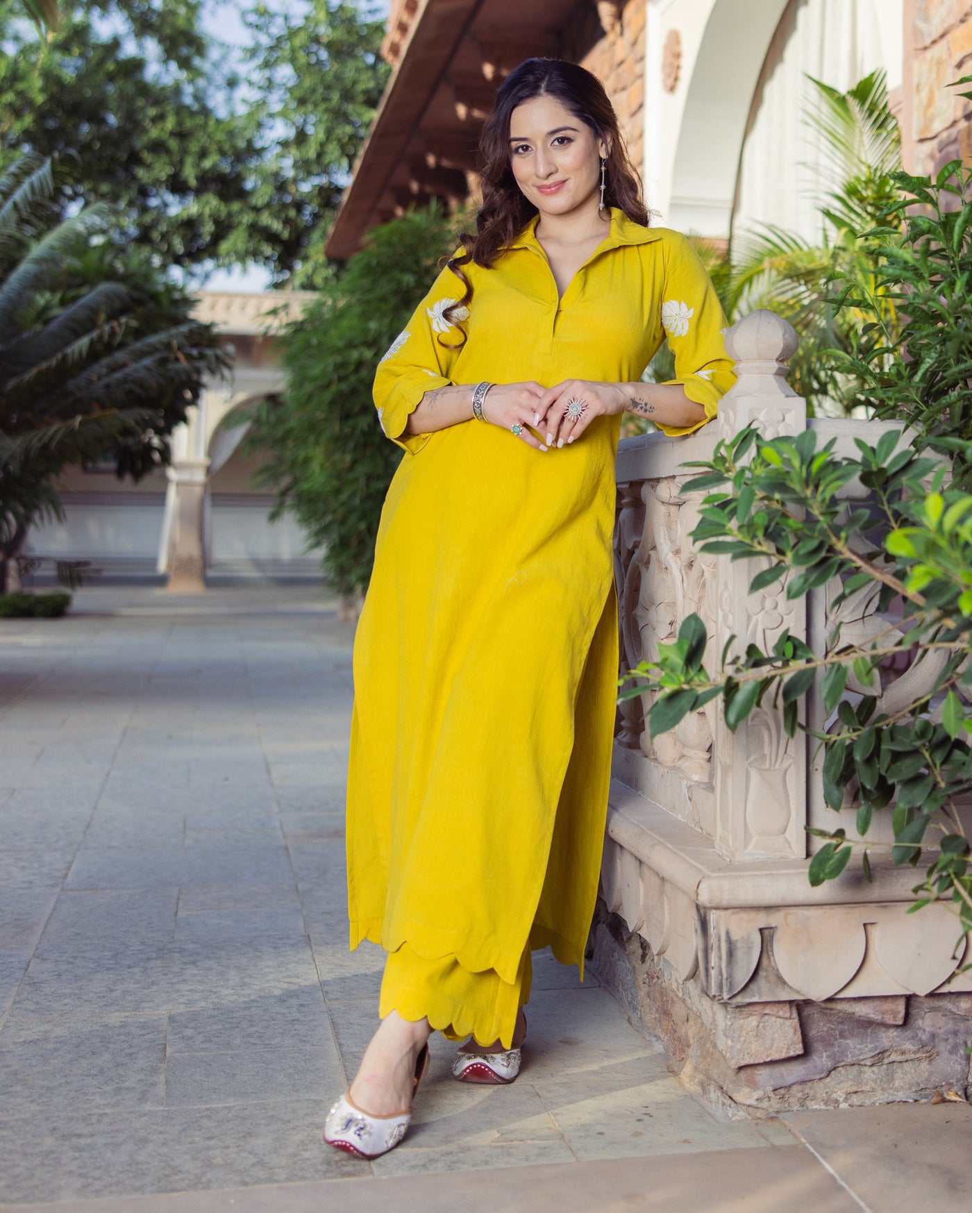 Nova Lime Green Embroidered Flex Kurta Set