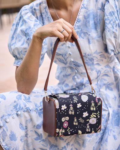 Aster Black Satchel Bag
