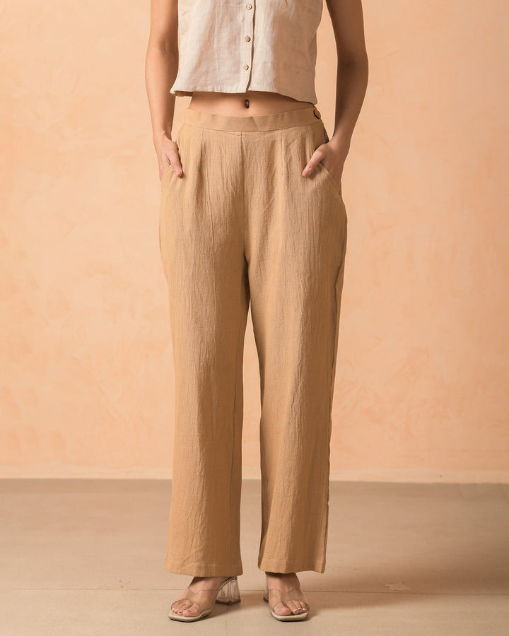 Myrra Mocha Flex Solid Flared Pants