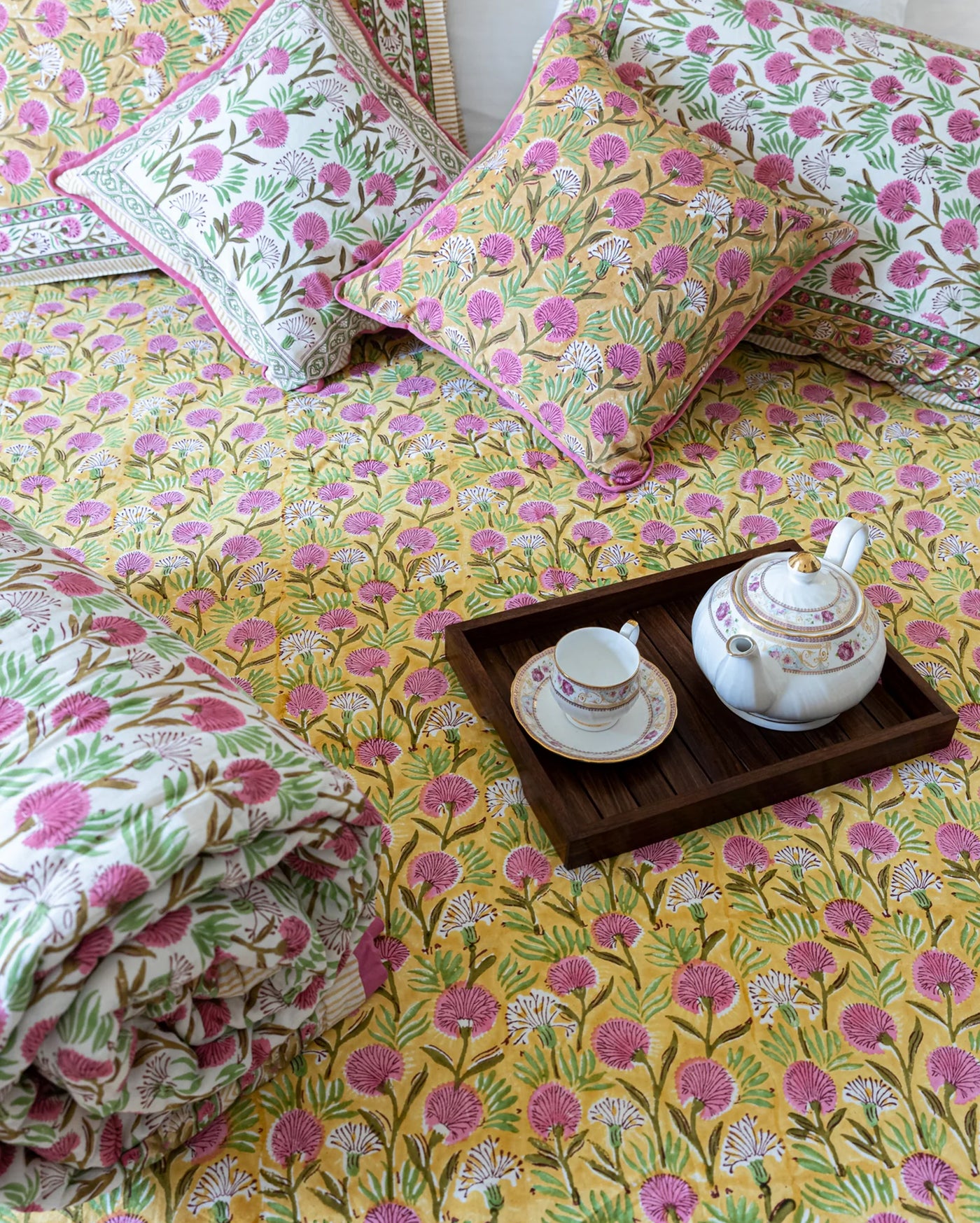 Gold Dust Handblock Printed Cotton Quilt