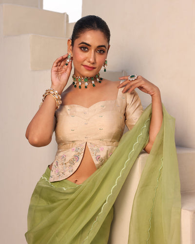 Gulabo Ivory Silk Embroidered Blouse