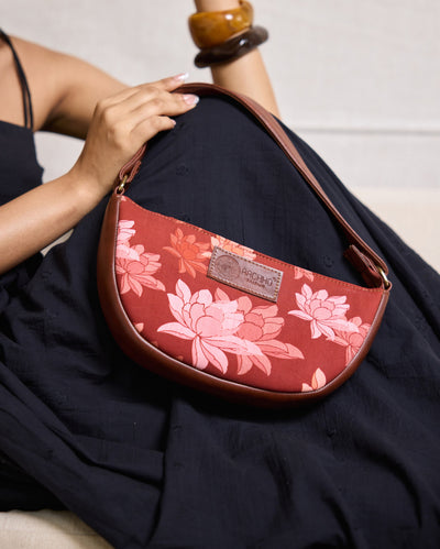 Rustic Blossom Maroon Fanny Bag