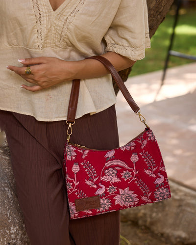 Merlin Red Baguette Bag