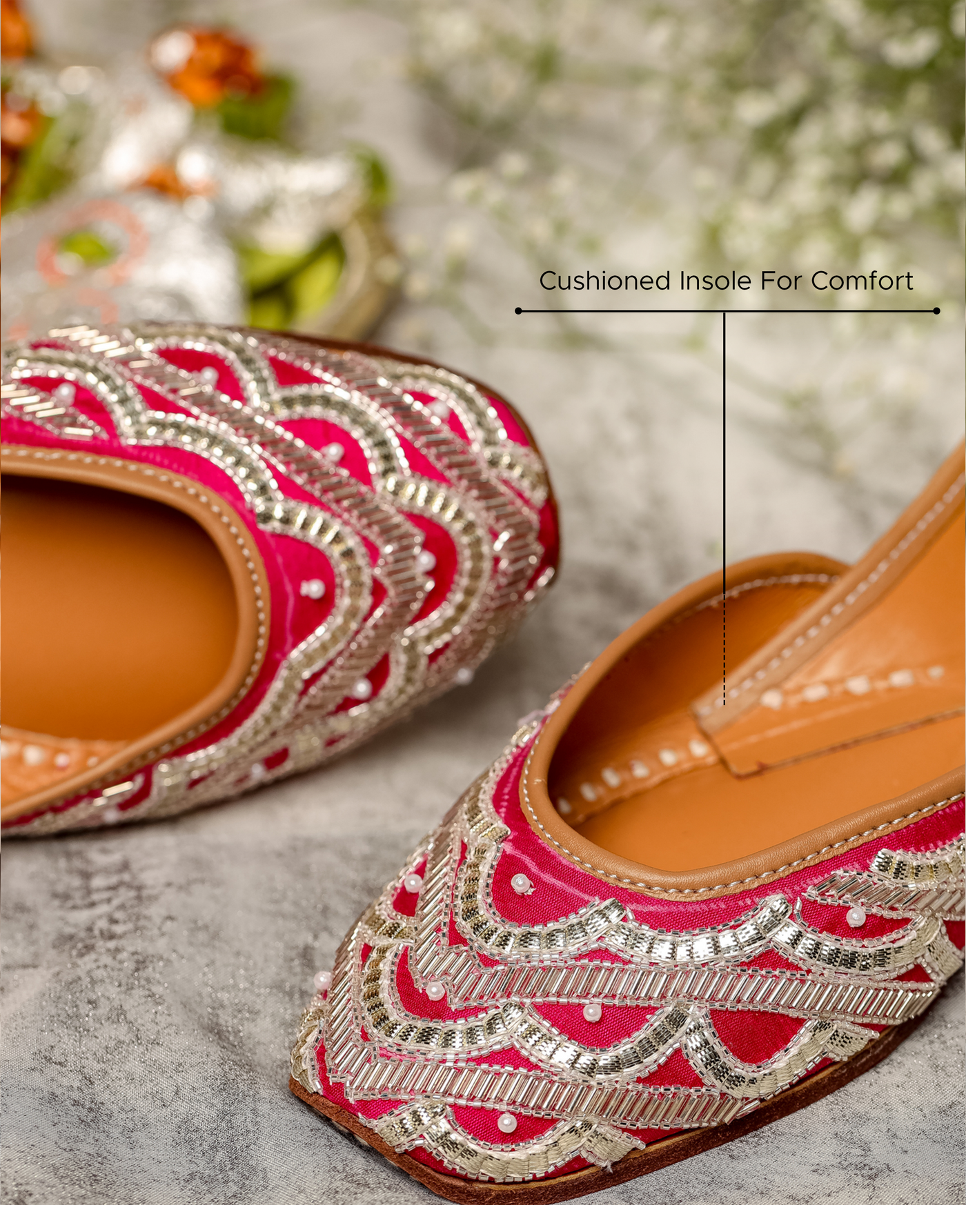 Spanish Pink Handcrafted Jutti