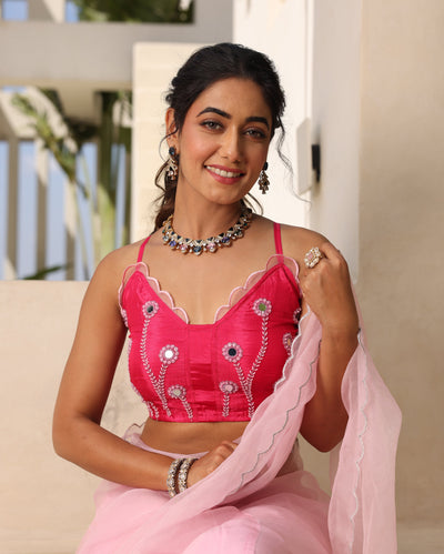 Inaayat Pink Silk Embroidered Blouse