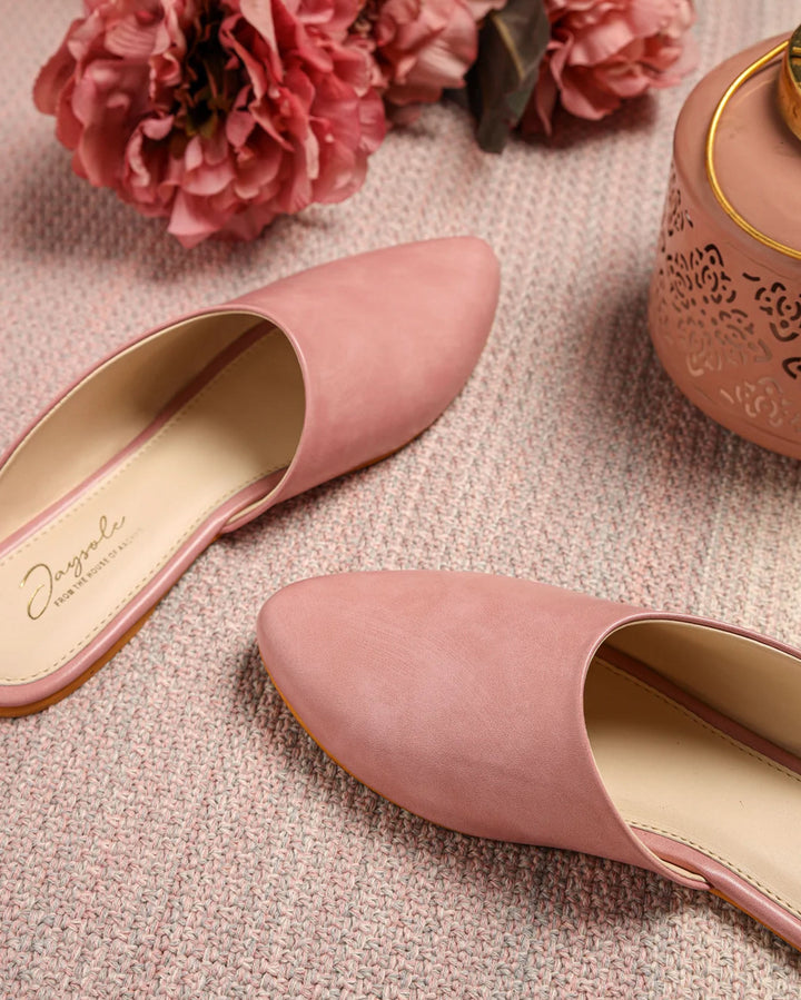 Cradle Pink Leather Mules
