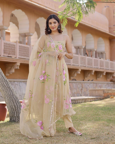 Chika Handpainted Organza Suit Set