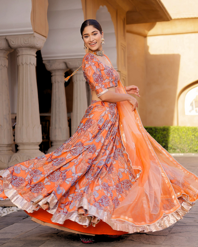 Nayan Chanderi Lehenga Set