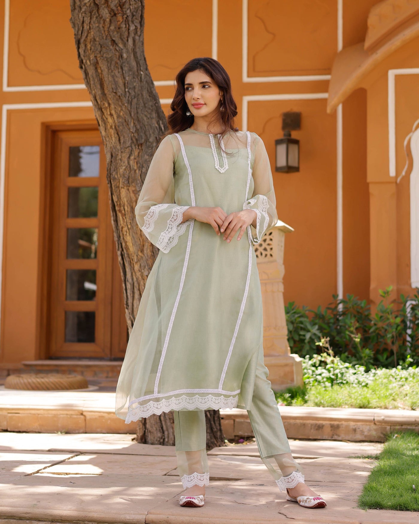 Lucy Organza Straight Kurta Set