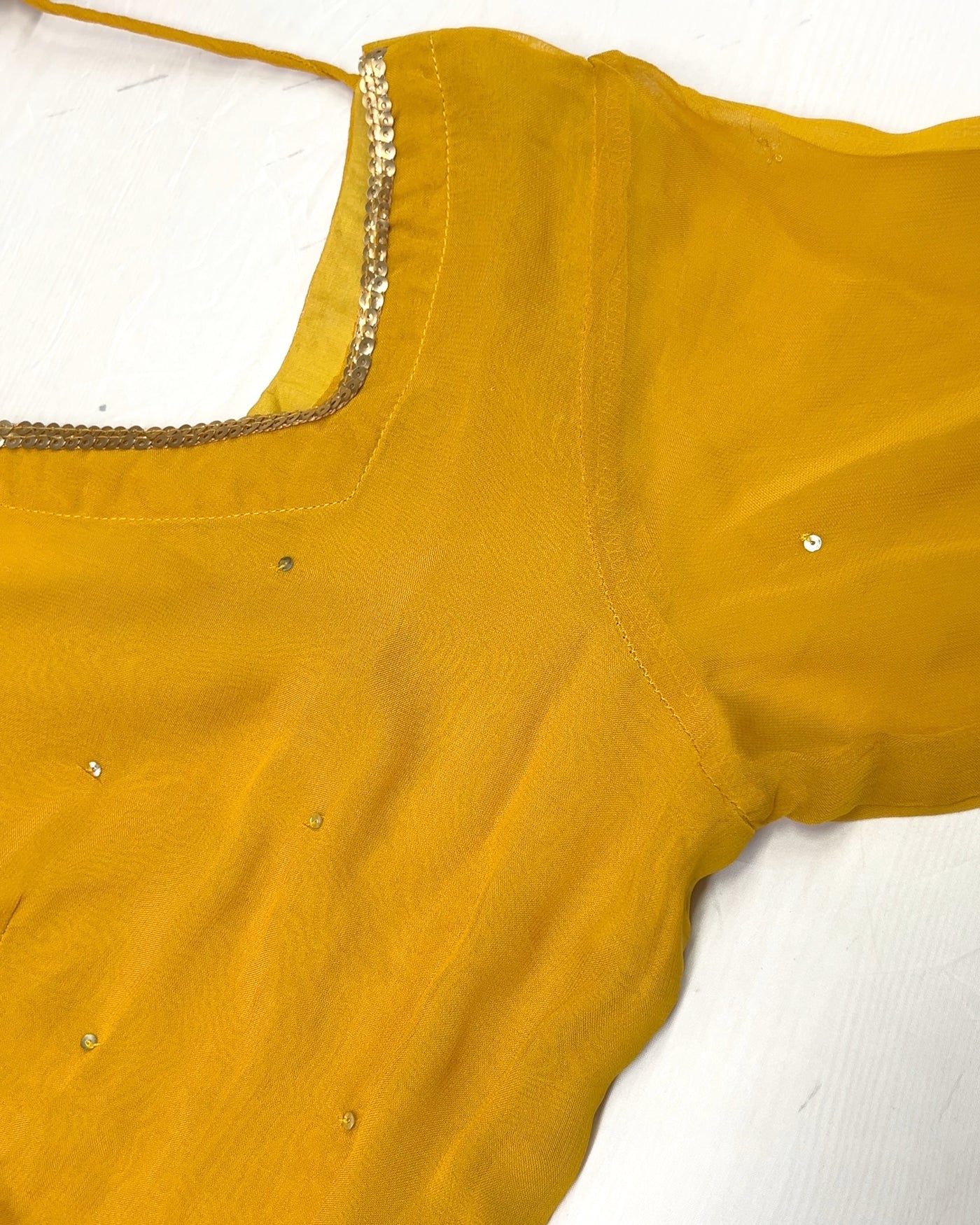 Shimmering Mustard Sequin Georgette Suit Set