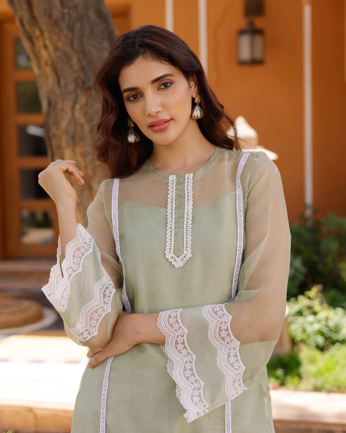 Lucy Organza Straight Kurta Set