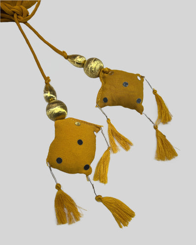 Shimmering Mustard Sequin Georgette Suit Set