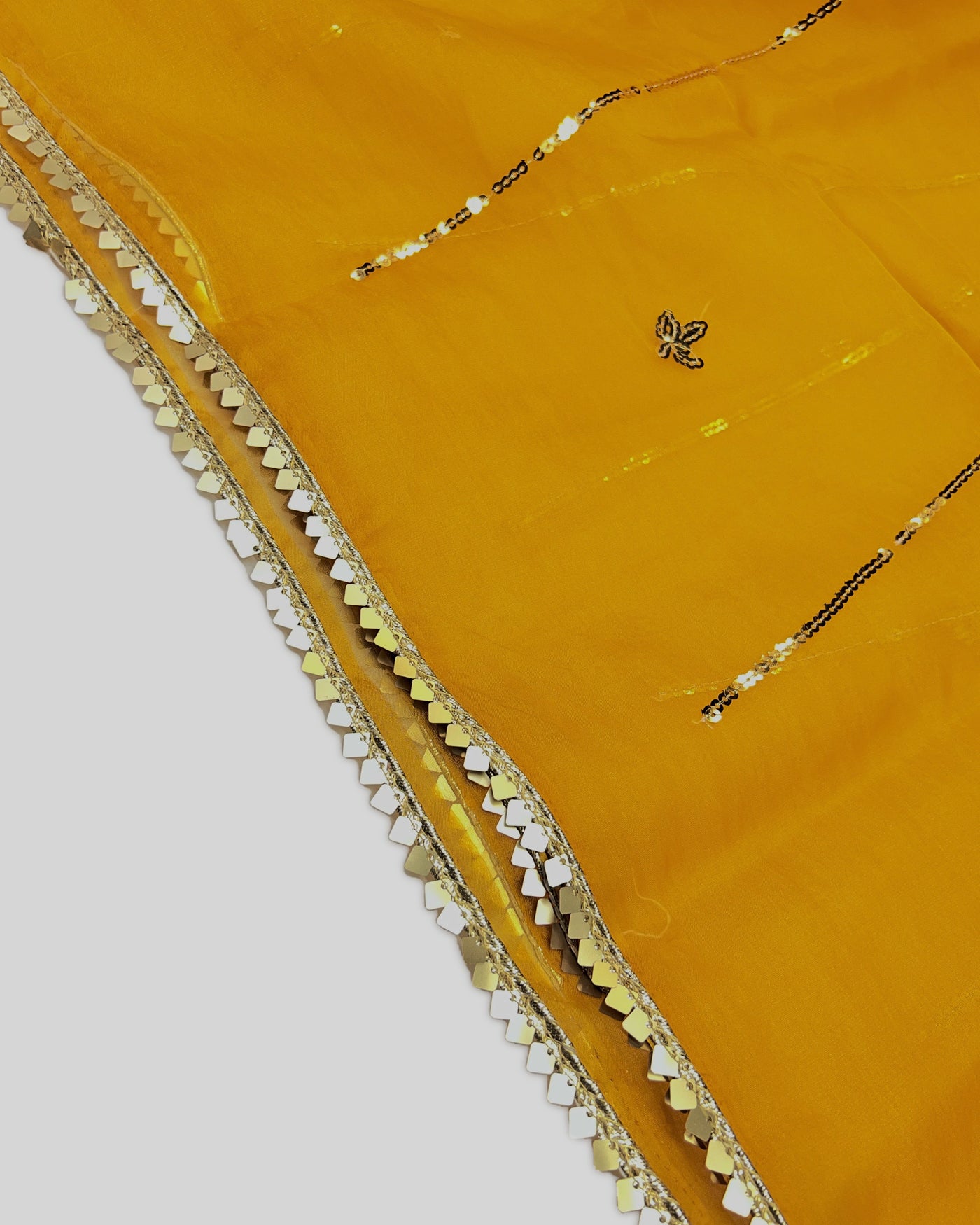 Shimmering Mustard Sequin Georgette Suit Set