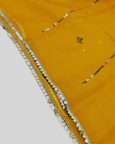 Shimmering Mustard Sequin Georgette Suit Set