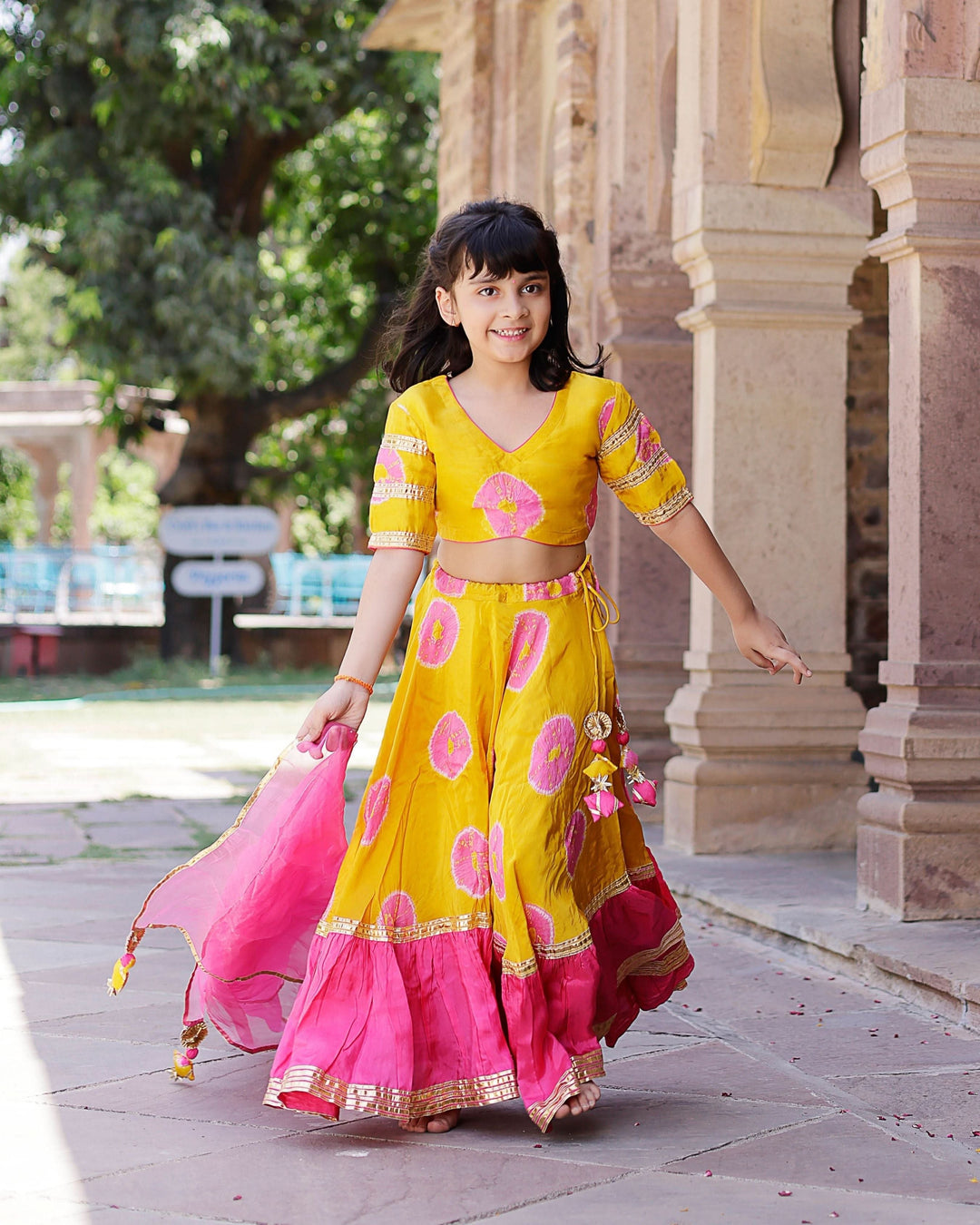 Varuna Tie &amp; Dye Lehenga Set