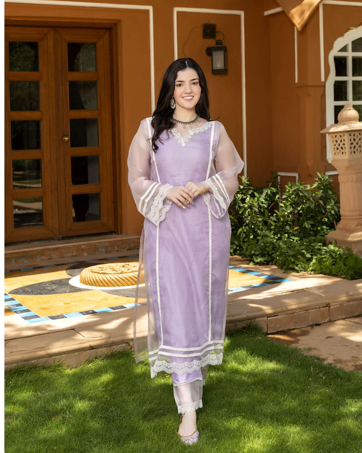 Grace Organza Straight Kurta Set