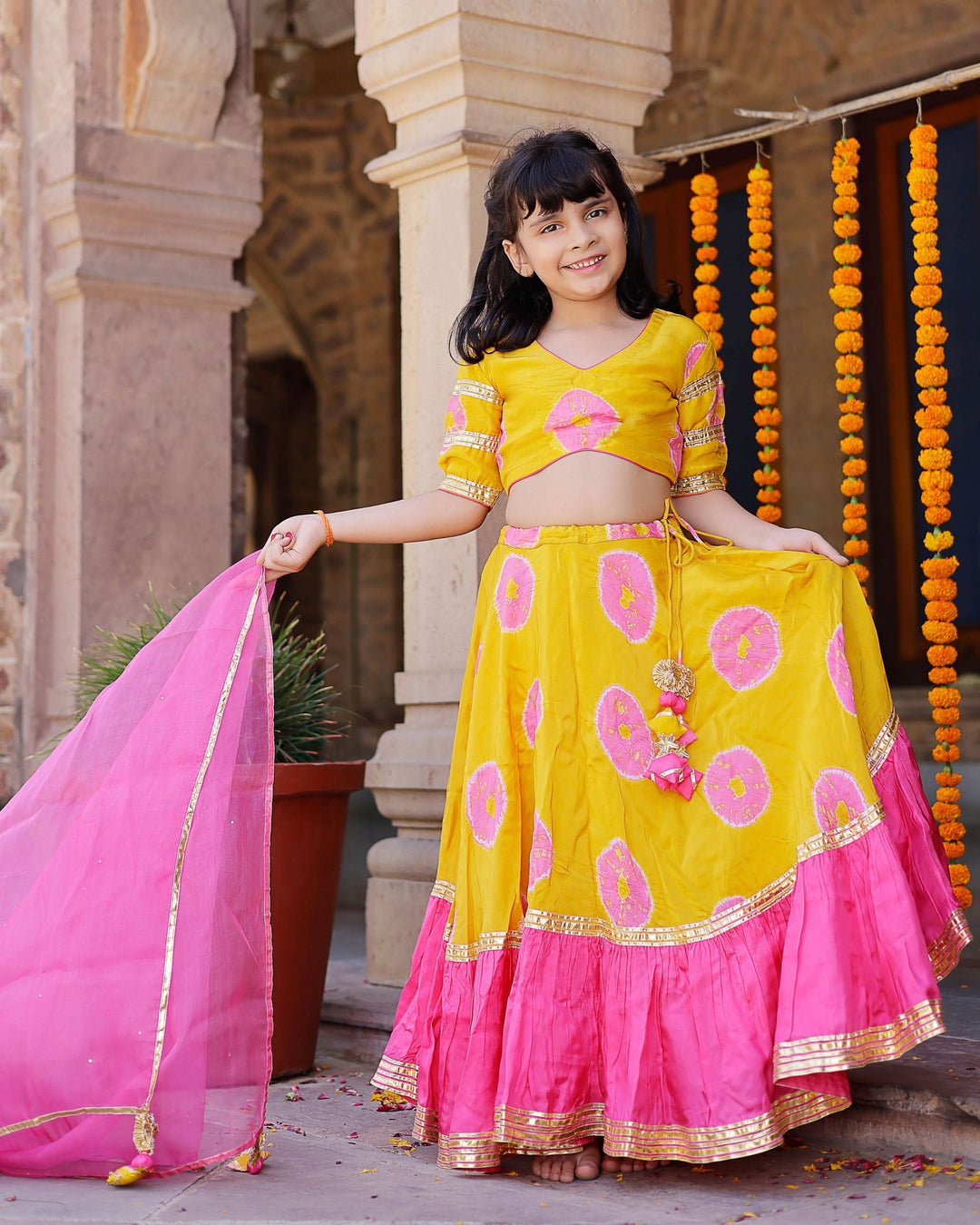 Varuna Tie &amp; Dye Lehenga Set