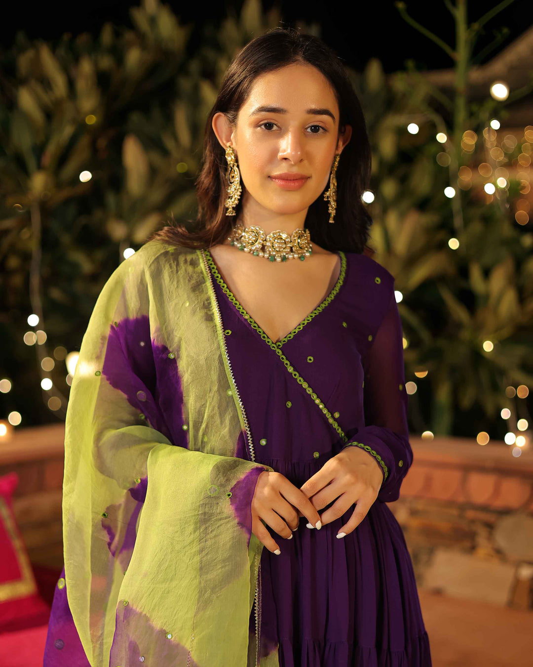Shop Mystic Mirage Purple Mirror Work Georgette Suit Set for Women Online  in India at Aachho