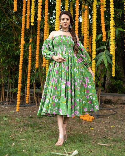 Soft Cotton Angrakha Pattern Anarkali Gown – Mina Designer Collection