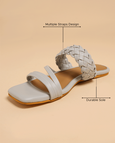 Sky Heart Open Toe Flats