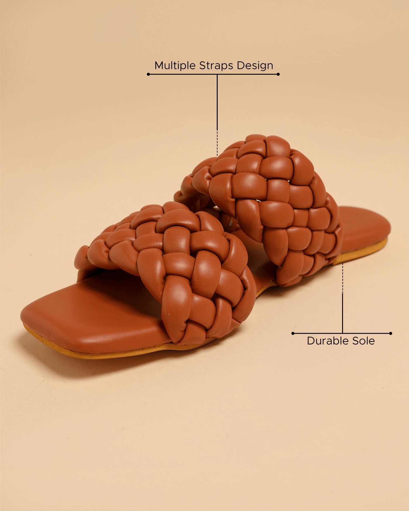 Chocolate Island Braided Flats