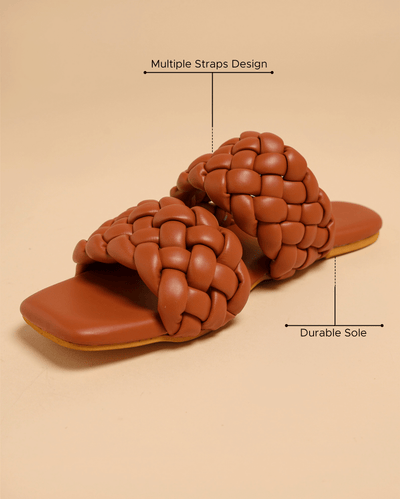 Chocolate Island Braided Flats