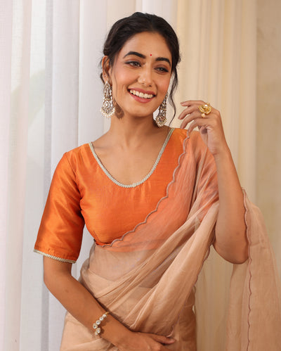 Aanya Orange Silk Blouse