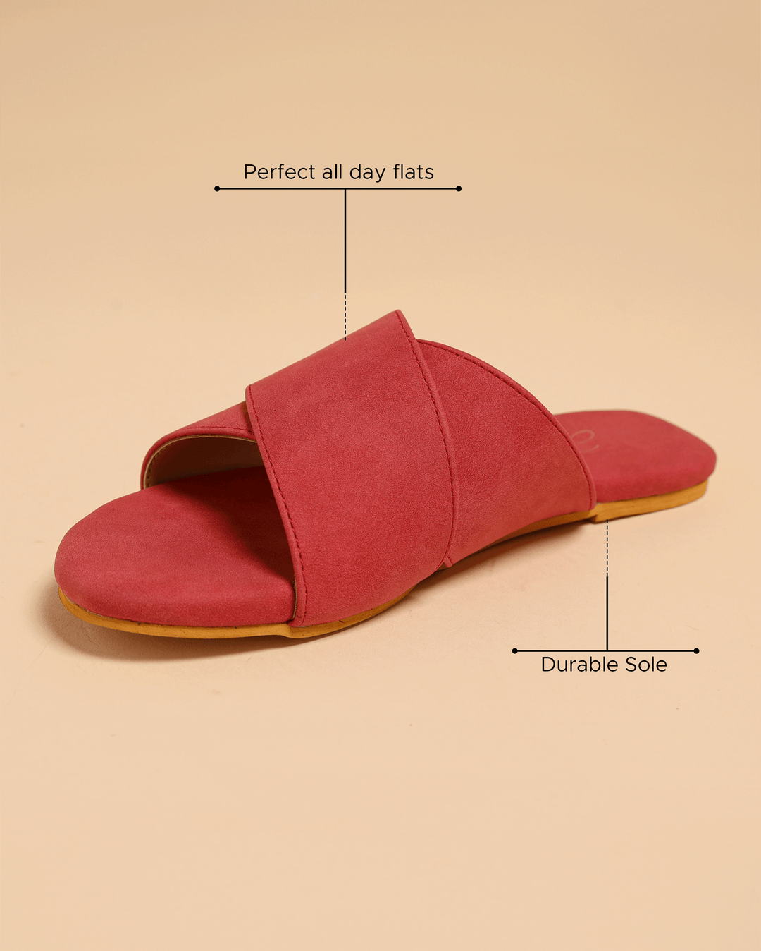 Sunkissed Coral Suede Flats