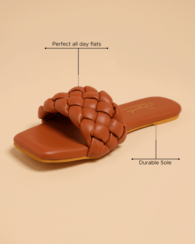 Toasted Nut Braided Slides