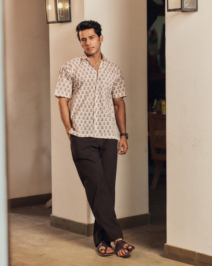 Lakshit White Printed Cotton Shirt