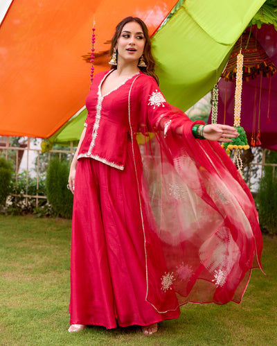 Zari Red Solid Anokha Suit Set