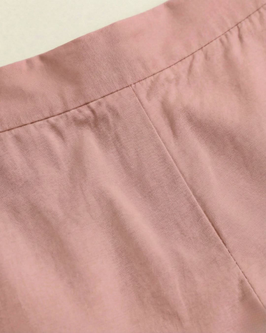 Leher Light Pink Cotton Straight Pants