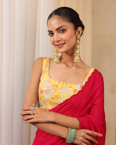 Ishani Yellow Printed Blouse