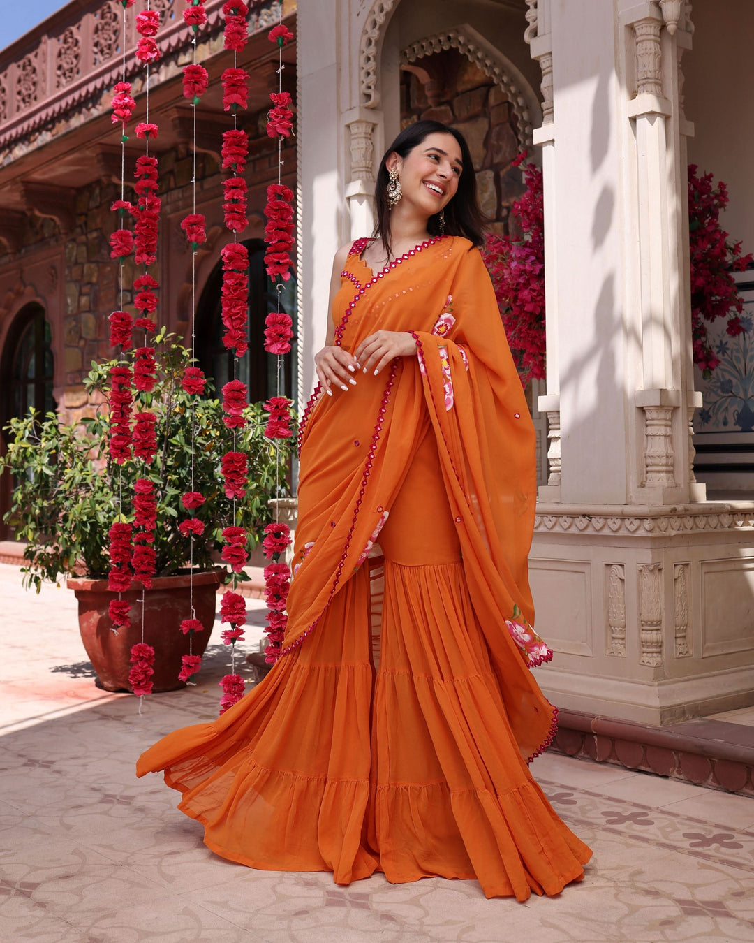 Blouse Ideas Orange Colour Saree Matching Blouse Orange Kora Silk
