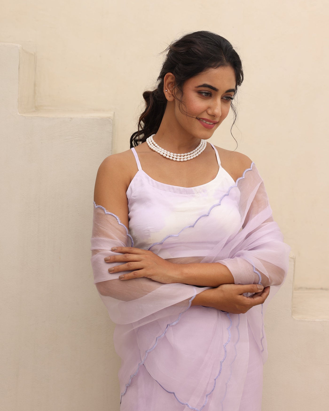 Saanvi Lavender Tiedye Silk Blouse