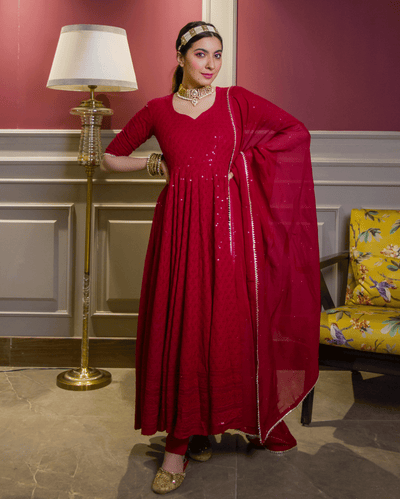 Kaina Embroidered Anarkali Set