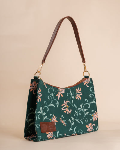 Gardenia Green Baguette Bag